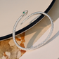 🎉 OFFRE LIMITÉE -50% ! 🐍 Bracelet Jonc Serpent Vintage – Manchette Ouverte Réglable avec Écailles Texturées & Yeux Verts ✨