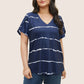 🏖️Soldes d'Été 50% OFF🏝️👚T-Shirt Grande Taille à Rayures Col V Manches Courtes✨