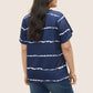 🏖️Soldes d'Été 50% OFF🏝️👚T-Shirt Grande Taille à Rayures Col V Manches Courtes✨