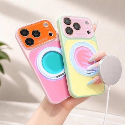 Coque Téléphone avec Anneau Rotatif 360° Color Block