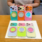 Coque Téléphone avec Anneau Rotatif 360° Color Block