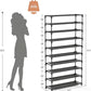 📢📢50% DE RÉDUCTION !! ⏰ Étagère à Chaussures Verticale 10 Niveaux – Gain de place, stable & grande capacité – Idéale pour ranger jusqu'à 20 paires dans votre entrée ✨