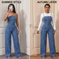👗💙 -50% | Combinaison Jean Femme à Bretelles Fines – Coupe Large Confortable, Style Décontracté Chic & Pièce Incontournable du Quotidien ✨
