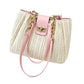 👜 -50% ! 🌾 Sac Bandoulière en Paille Spacieux – Cuir PU + Paille – Tressage Fait Main & Quincaillerie Dorée pour Trajets Quotidiens Chic ☀️