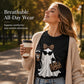 🍂🎃 T-Shirt Graphique Halloween Femme | Manches Courtes Mignonnes & Effrayantes pour l'Automne, Saison des Citrouilles & Style Casual Quotidien