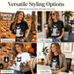 🍂🎃 T-Shirt Graphique Halloween Femme | Manches Courtes Mignonnes & Effrayantes pour l'Automne, Saison des Citrouilles & Style Casual Quotidien