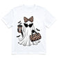 🍂🎃 T-Shirt Graphique Halloween Femme | Manches Courtes Mignonnes & Effrayantes pour l'Automne, Saison des Citrouilles & Style Casual Quotidien