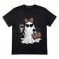 🍂🎃 T-Shirt Graphique Halloween Femme | Manches Courtes Mignonnes & Effrayantes pour l'Automne, Saison des Citrouilles & Style Casual Quotidien