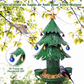 Distributeur à graines pour oiseaux en forme d'arbre festif
