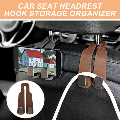 📢📢50% DE RÉDUCTION !! ⏰ Sac de rangement pour appuie-tête de voiture — Robuste et durable, conception multi-poches, facile à installer ; permet de garder jouets, bouteilles d’eau et tablettes à portée de main 🛣️✨