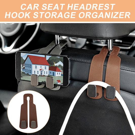 📢📢50% DE RÉDUCTION !! ⏰ Sac de rangement pour appuie-tête de voiture — Robuste et durable, conception multi-poches, facile à installer ; permet de garder jouets, bouteilles d’eau et tablettes à portée de main 🛣️✨