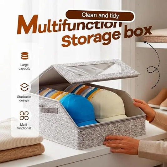 🧢 50 % DE RÉDUCTION ! ✨ Boîte de rangement empilable pour casquettes et chapeaux, avec une fenêtre transparente à l'avant