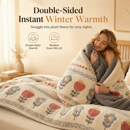 📢📢50 % DE RÉDUCTION !! ⏰ Couette d'Hiver Polaire Double Face – Velours Flocon de Neige & Polaire d'Agneau Dense, Impression Numérique Active pour un Cocon Douillet et des Nuits Confortables Tout l'Hiver 🛏️💤✨