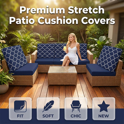 📢📢50 % DE RÉDUCTION !! ⏰ Housses extensibles pour coussins de terrasse | Lot de 4/8 pièces Refresh🪑