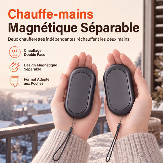⏳🔥OFFRE LIMITÉE −50% !⏰Chauffe-mains rechargeable magnétique détachable 2 en 1, mini chauffe-mains électrique USB portable