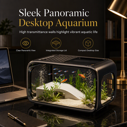 🐠 -50 % ! 🏠 Aquarium transparent avec couvercle, décoratif et idéal pour le salon ✨