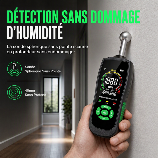 📢📢50% DE RÉDUCTION !! ⏰ MT68 Humidimètre à capteur sphérique sans broche pour les tests d'humidité et de fuites sur enduits muraux, mastics, maçonneries et carrelages