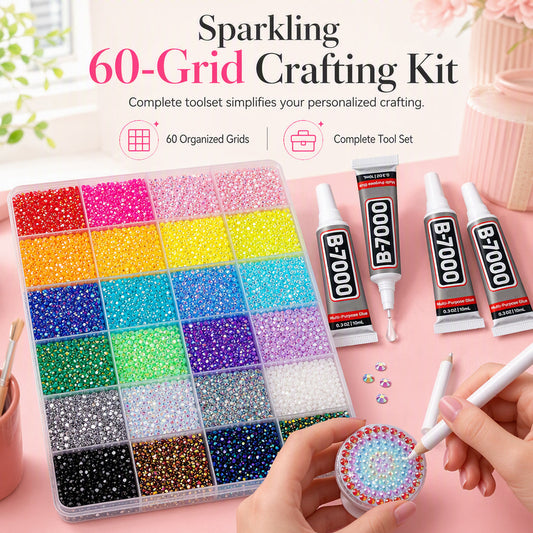 💎 PROMO FLASH : 50% DE RÉDUCTION ! Kit de Strass Résine Effet Gelée Couleur AB – Boîte Compartimentée 24/42/60 & Stylet Précision for des Créations DIY Féeriques ✨📱