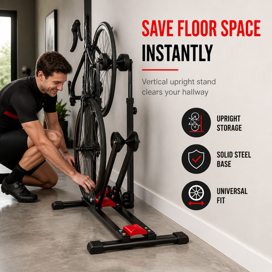 Support de stationnement vélo pliable au sol, double tige en U, pour vélos de route et VTT