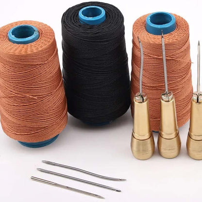 💯 Kit d'alêne pour couture du cuir 3/4 pièces avec fil ciré