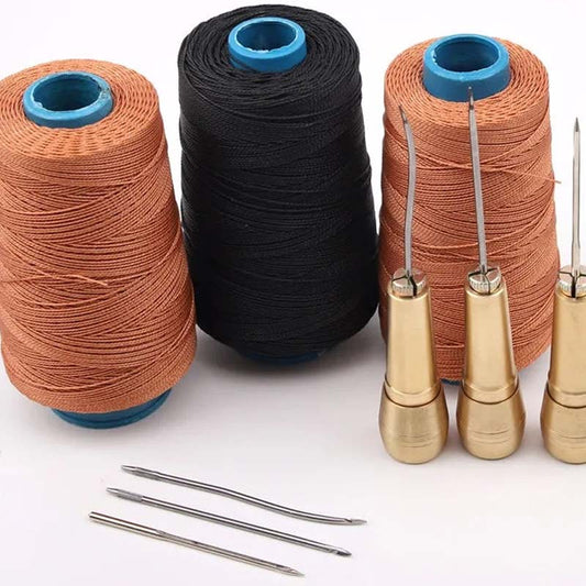 💯 Kit d'alêne pour couture du cuir 3/4 pièces avec fil ciré