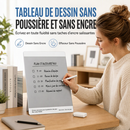 📋 PROMO FLASH : 50% DE RÉDUCTION ! Tableau Blanc Magnétique Sans Encre – Stylet 0,5 mm, Effacement Instantané & Protection Oculaire for une Écriture Propre et Portable ✨✍️