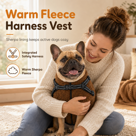 📢📢50 % DE RÉDUCTION !!🧥  Manteau d'hiver chaud pour chien avec bandes réfléchissantes et harnais, pour chiens de petite et moyenne taille🐶❄️