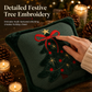 🎄 Housse de coussin décorative brodée en forme de sapin de Noël avec nœud, 45 x 45 cm, pour canapé et salon 🧸