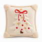 🎄 Housse de coussin décorative brodée en forme de sapin de Noël avec nœud, 45 x 45 cm, pour canapé et salon 🧸