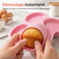 🍰🔥 Moule rond en silicone de 10 cm pour friteuse à air – 3 ou 4 cavités, démoulage facile et cuisson polyvalente