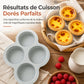 🍰🔥 Moule rond en silicone de 10 cm pour friteuse à air – 3 ou 4 cavités, démoulage facile et cuisson polyvalente