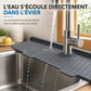 📢📢50 % DE RÉDUCTION !! ⏰ Tapis de protection anti-éclaboussures pour robinet en silicone alimentaire – Découpable et épaissi, tapis d'écoulement incliné | Plus d'éclaboussures ni de plans de travail mouillés