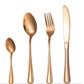 🛒 Offre limitée : –50 % ! 🍽️ Set de couverts 4 pièces – Fini les couverts ternes et qui se plient – Acier inoxydable 410, finition miroir, design équilibré – Idéal pour repas de fête et cadeaux 🥂