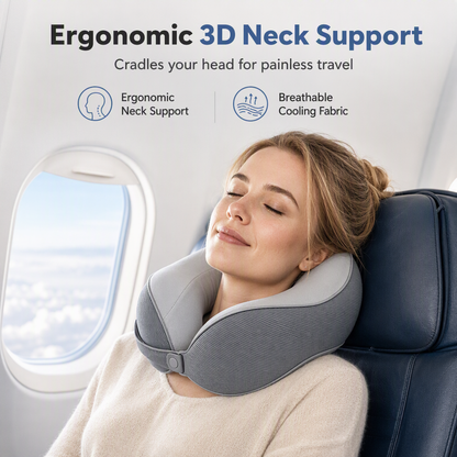📢📢50 % DE RÉDUCTION !! ⏰ Coussin de Voyage Tour de Cou en Mousse à Mémoire – Soutien Cervical Ergonomique 3D, Housse en Soie Glacée Respirante & Fermoir Ajustable for un Confort Optimal en Tous Déplacements 💤✨