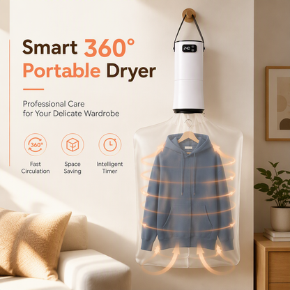📢📢50 % DE RÉDUCTION !! ⏰ Sèche-linge à vêtements pliable et portable avec minuterie de 240 minutes et grand sac à vêtements pour voyage et dortoir