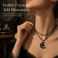 📢📢50 % DE RÉDUCTION !! ⏰ Collier gothique – Perles cristal & pendentif lune ajourée ✨