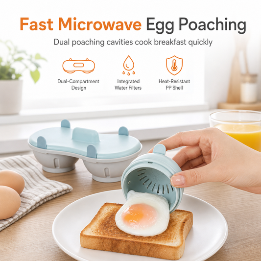 📢📢50% DE RÉDUCTION !! ⏰ Cuiseur à Œufs Micro-Ondes – Double Compartiment, Cuisson Rapide & Construction Démontable for des Œufs Pochés Parfaits en Quelques Minutes 🍳✨