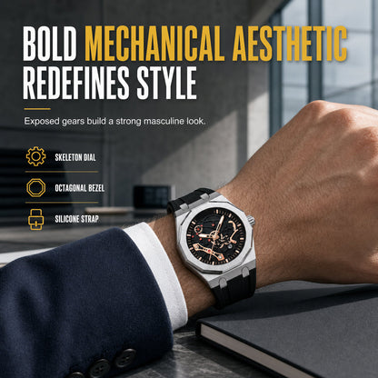 📢📢50% DE RÉDUCTION !! ⏰Montre de sport à quartz pour homme, style mécanique, aiguilles luminescentes, calendrier et étanchéité. Montre de sport à quartz au style mécanique, avec aiguilles luminescentes, calendrier et étanchéité.