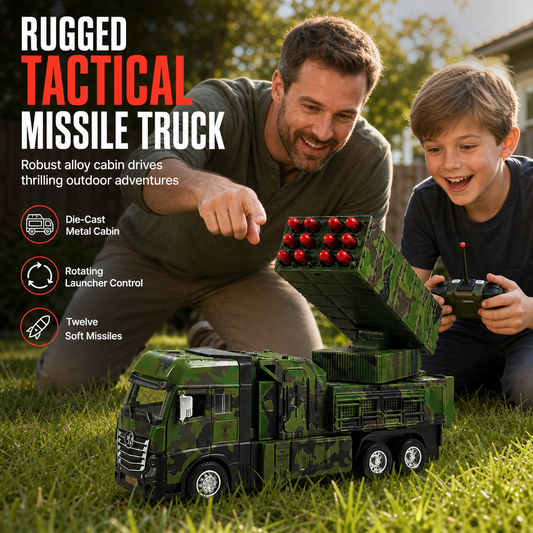 📢📢50% DE RÉDUCTION !! ⏰ Camion-jouet surdimensionné équipé d'un lance-missiles télécommandé