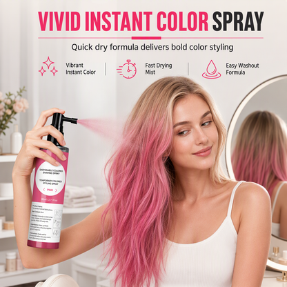 💇 50% DE RÉDUCTION! 🌈 Spray colorant cheveux – Couleur vive & séchage 5s ✨