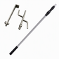Stainless Steel Telescopic Reach Pole with Hook Multi Purpose Extendable Clothes Hanging Rod and Truck Cargo Retrieval Tool