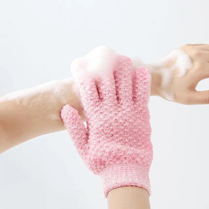 🧤 50% DE RÉDUCTION! 🛁 Gants de bain exfoliants – Cinq doigts & doux pour la peau ✨