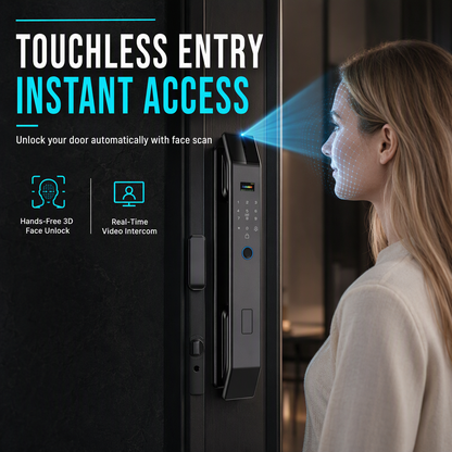⏳Offre à durée limitée : 50 % de réduction⏰Serrure intelligente à empreinte digitale avec reconnaissance de la paume et du visage intégrée et gestion à distance ; serrure à code sans clé pour la sécurité de votre domicile🏠🛡️