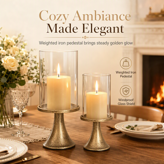 📢📢50 % DE RÉDUCTION !! ⏰Ensemble de bougeoirs vintage dorés avec couvercles en verre, pour les mariages et les dîners aux chandelles
