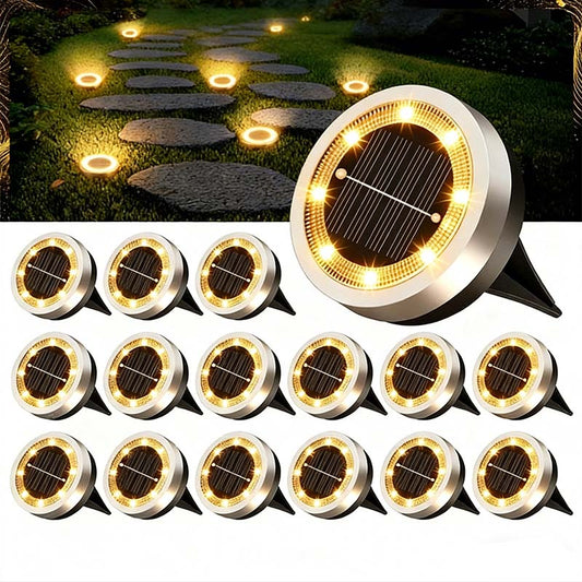 📢📢50 % DE RÉDUCTION !! ⏰ Lampes solaires d'extérieur à poser au sol pour le jardin (lot de 4)
