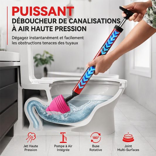 Déboucheur de Canalisation Haute Pression – Débouchage Instantané en 1 Seconde, Buse Rotative 180° & Zéro Produit Chimique ✨