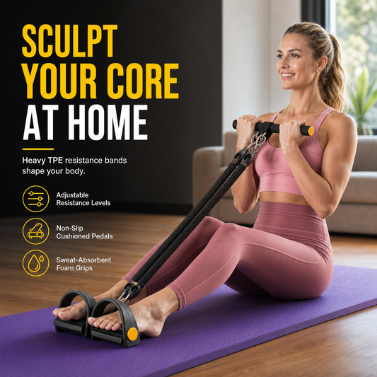 Corde élastique multifonctionnelle à résistance, à pédale, pour exercices abdominaux, entraînement à domicile, yoga et Pilates, fitness, pour hommes et femmes