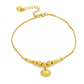 📢📢 50 % DE RÉDUCTION ✨ Bracelet de cheville pour femme à double rangée avec breloque en forme de cœur doré et petites perles – Bijou de pied, idée cadeauomen Double Layer Gold Tone Heart Charm Anklet with Small Beads Foot Jewelry Gift