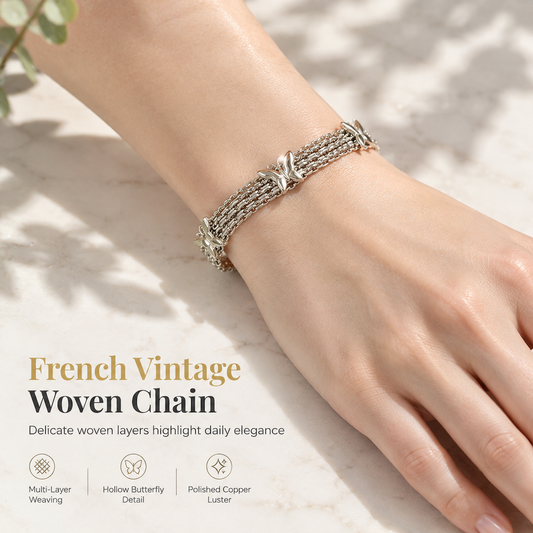 📢📢 50 % DE RÉDUCTION 💫 Bijoux fantaisie rétro pour femme : chaîne en cuivre avec papillon ajouré