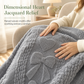 50% de Réduction – Plaid Jacquard Double Face Doux et Moelleux à Motifs Cœurs, Couverture Polaire Chaude pour Canapé et Lit